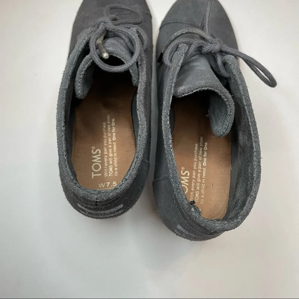 Gray Toms Wedges